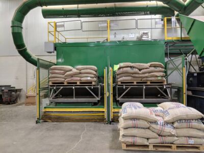Custom Green Bean Unloading/Dump Station with Pneumatic Lift
