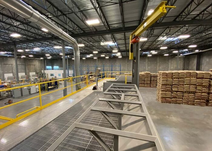 The mezzanine table frame and top of funnel. coffee process system elevated funnel