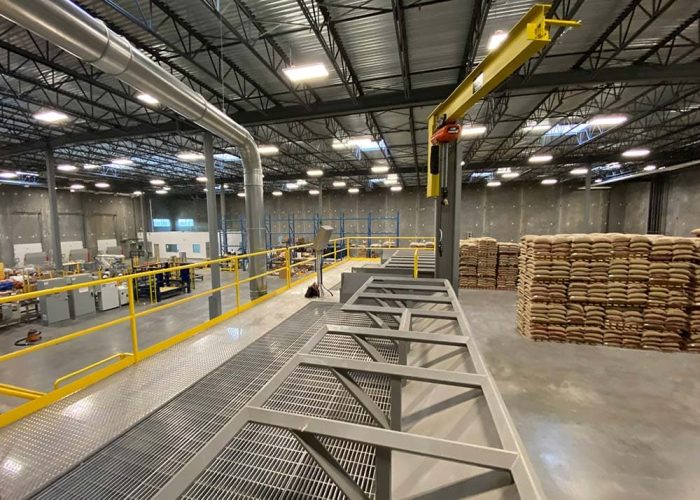 The mezzanine table frame and top of funnel. coffee process system elevated funnel