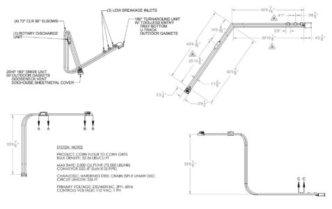 tubular drag conveyor for grain